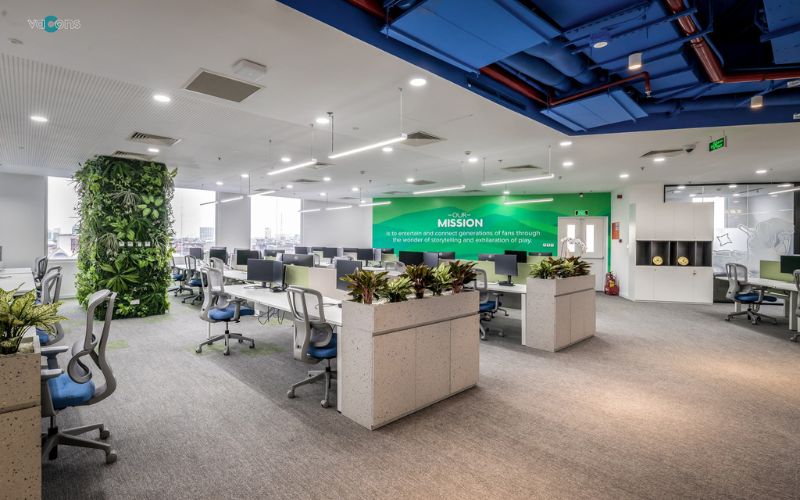 5 Loại Cây Cảnh Để Bàn Văn Phòng Được Ưa Chuộng Nhất 4 an office with plants and computers