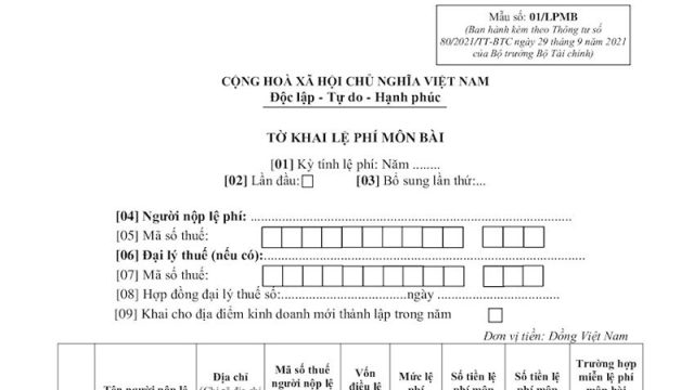 Hạn Nộp Tờ Khai Thuế Môn Bài Cho Văn Phòng Đại Diện 3 tờ khai thuế môn bài cho văn phòng đại diện